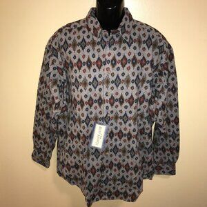 Men's Vintage Ruff Hewn Adirondack Apache Blanket Flannel Button Shirt-Size L